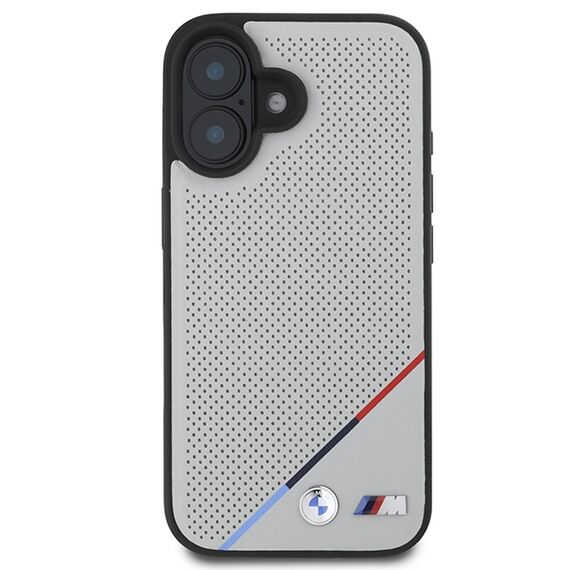 BMW M Perforated Tricolor Line MagSafe iPhone 16 Case - Gray | Techbox
