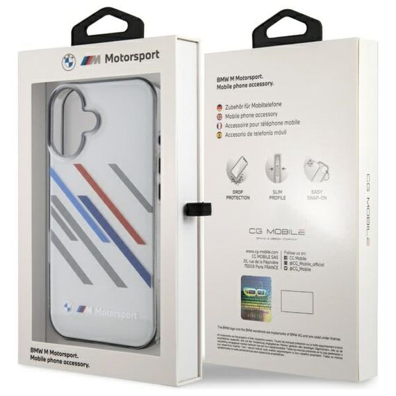 BMW Motosport IML Random Stripes iPhone 16 Case - Gray | Techbox