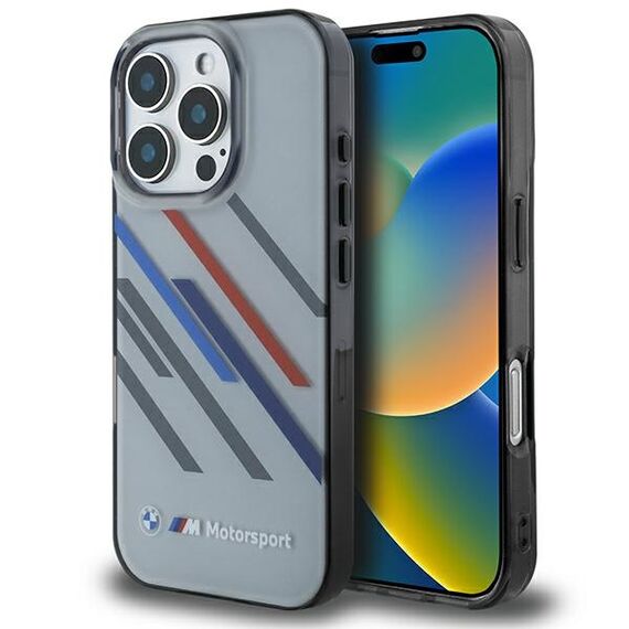 BMW Motosport IML Random Stripes iPhone 16 Pro Case - Gray - Apple Cases - Cases - Techbox