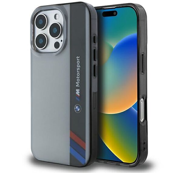 BMW Motosport IML Vertical Stripe iPhone 16 Pro Case - Gray - Apple Cases - Cases - Techbox