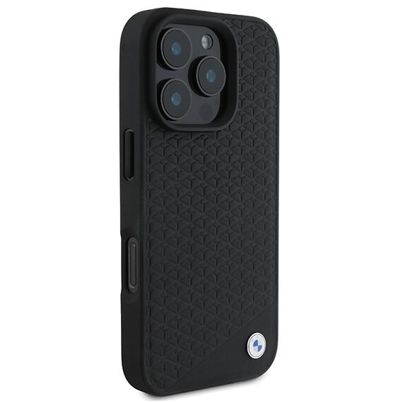 BMW Signature Leather Diamond Metal Logo MagSafe Case for iPhone 16 Pro Max - Black - Apple Cases - Cases - Techbox
