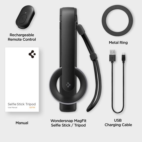 Selfie stick Spigen S571W MagSafe Bluetooth with tripod - black