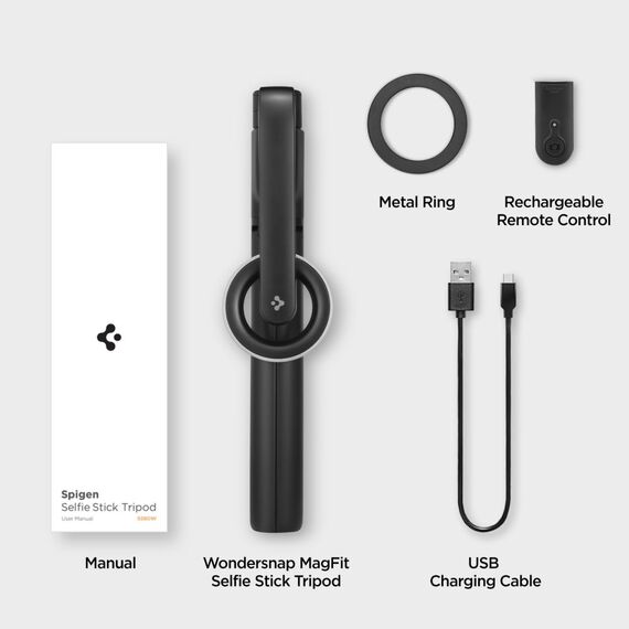 Selfie stick Spigen S580W MagSafe Bluetooth with tripod - black