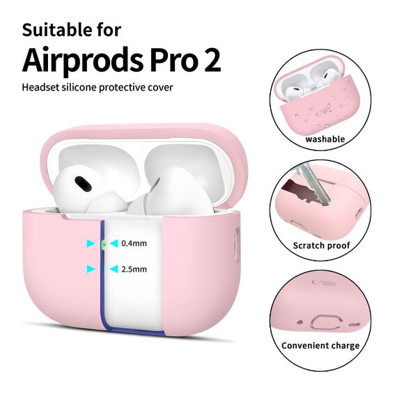 Tech-Protect Silicone Case for Apple AirPods Pro 1 / 2 - Pink - Smartphone Accessories - Cables & Accessories - Techbox