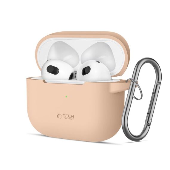 Tech-Protect Silicone Hook Case for Apple AirPods 3 - Beige - Smartphone Accessories - Cables & Accessories - Techbox