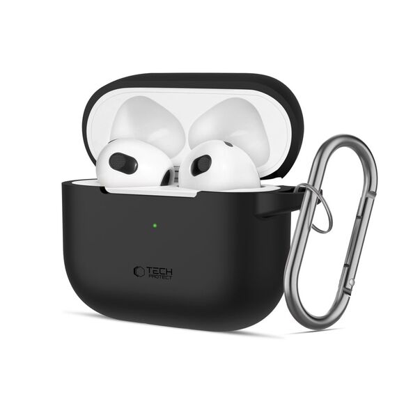 Tech-Protect Silicone Hook Case for Apple AirPods 3 - Black - Smartphone Accessories - Cables & Accessories - Techbox