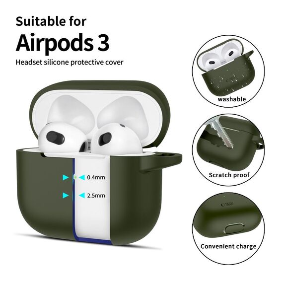 Tech-Protect Silicone Hook Case for Apple AirPods 3 - Green - Smartphone Accessories - Cables & Accessories - Techbox