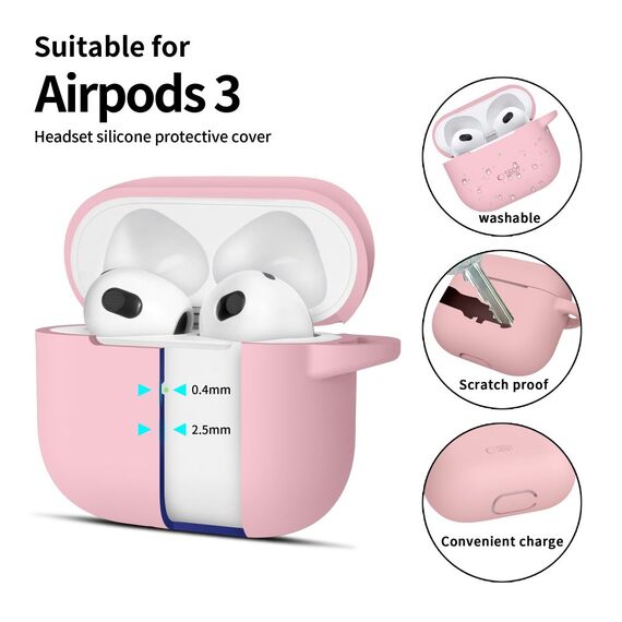 Tech-Protect Silicone Hook Case for Apple AirPods 3 - Pink - Smartphone Accessories - Cables & Accessories - Techbox