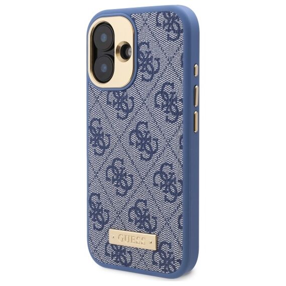Guess 4G Logo Plate MagSafe iPhone 16 Case - Blue - Apple Cases - Cases - Techbox