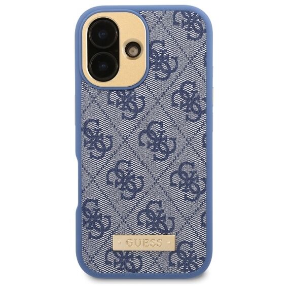 Guess 4G Logo Plate MagSafe iPhone 16 Case - Blue - Apple Cases - Cases - Techbox
