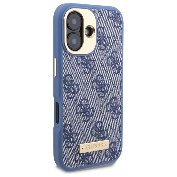 Guess 4G Logo Plate MagSafe iPhone 16 Case - Blue - Apple Cases - Cases - Techbox