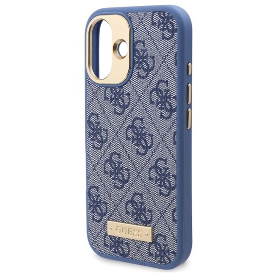 Guess 4G Logo Plate MagSafe iPhone 16 Case - Blue - Apple Cases - Cases - Techbox