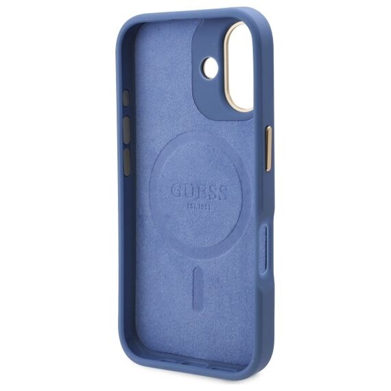 Guess 4G Logo Plate MagSafe iPhone 16 Case - Blue - Apple Cases - Cases - Techbox