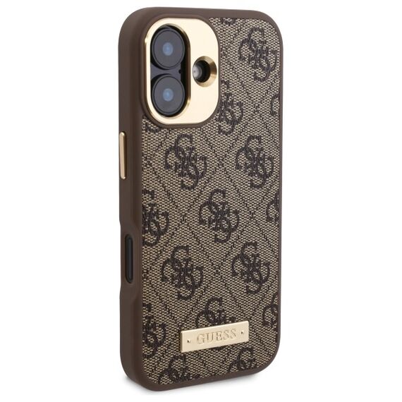 Guess 4G Logo Plate MagSafe iPhone 16 Plus Case - Brown - Apple Cases - Cases - Techbox