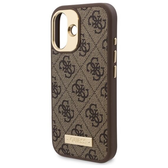 Guess 4G Logo Plate MagSafe iPhone 16 Plus Case - Brown - Apple Cases - Cases - Techbox