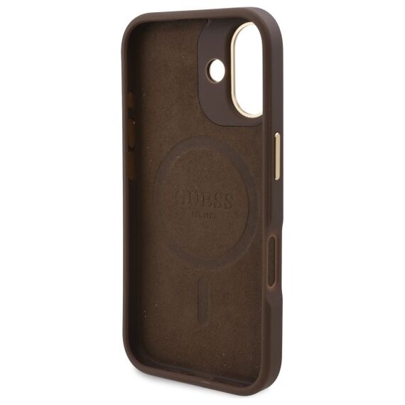Guess 4G Logo Plate MagSafe iPhone 16 Plus Case - Brown - Apple Cases - Cases - Techbox