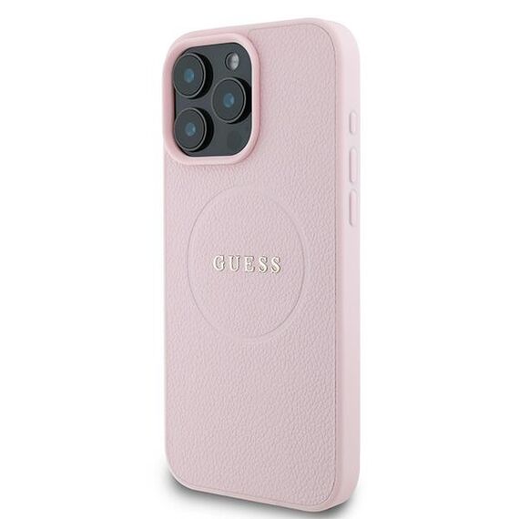 Guess Grained Ring MagSafe iPhone 16 Pro Case - Pink | Techbox