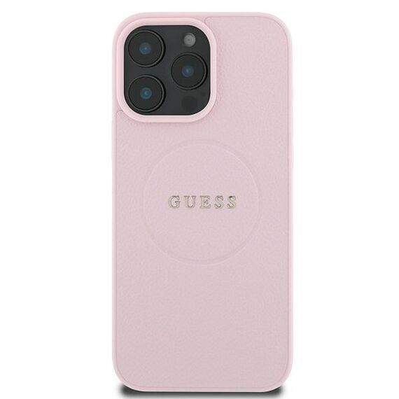 Guess Grained Ring MagSafe iPhone 16 Pro Case - Pink | Techbox