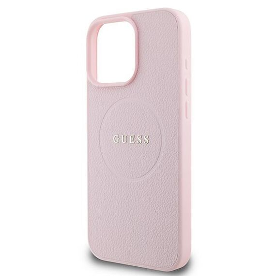 Guess Grained Ring MagSafe iPhone 16 Pro Case - Pink | Techbox