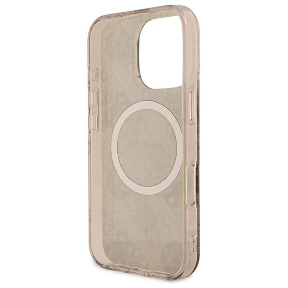 Guess IML Peony On 4G Background MagSafe Case for iPhone 16 Pro - Brown | Techbox