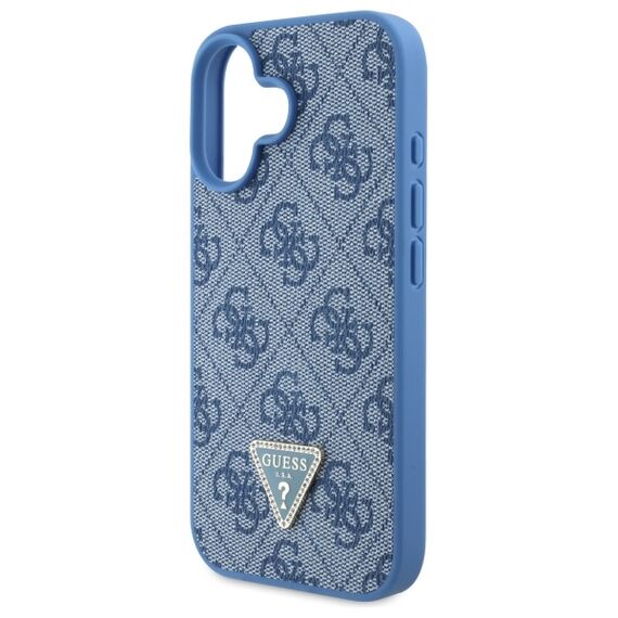 Guess Leather Metal Logo Strass Crossbody Case for iPhone 16 - Blue | Techbox