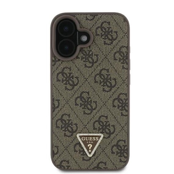 Guess Leather Metal Logo Strass Crossbody Case for iPhone 16 - Brown - Apple Cases - Cases - Techbox