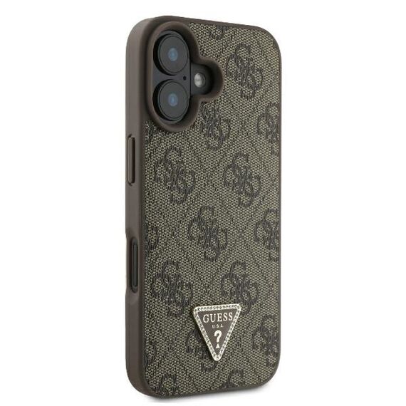 Guess Leather Metal Logo Strass Crossbody Case for iPhone 16 - Brown - Apple Cases - Cases - Techbox