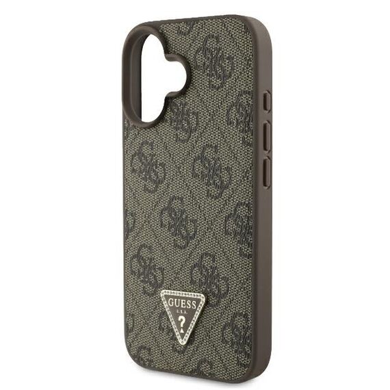 Guess Leather Metal Logo Strass Crossbody Case for iPhone 16 - Brown - Apple Cases - Cases - Techbox
