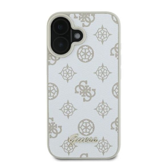 Guess Peony Script Logo MagSafe iPhone 16 Case - White | Techbox