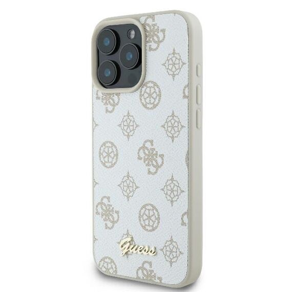 Guess Peony Script Logo MagSafe iPhone 16 Pro Case - White | Techbox