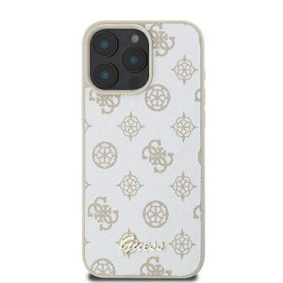 Guess Peony Script Logo MagSafe iPhone 16 Pro Case - White | Techbox