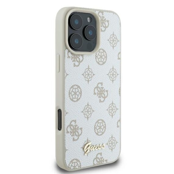 Guess Peony Script Logo MagSafe iPhone 16 Pro Case - White | Techbox