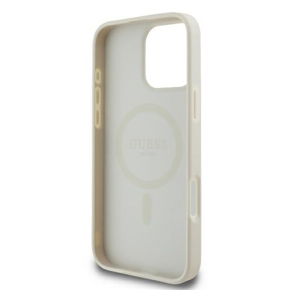 Guess Peony Script Logo MagSafe iPhone 16 Pro Case - White | Techbox
