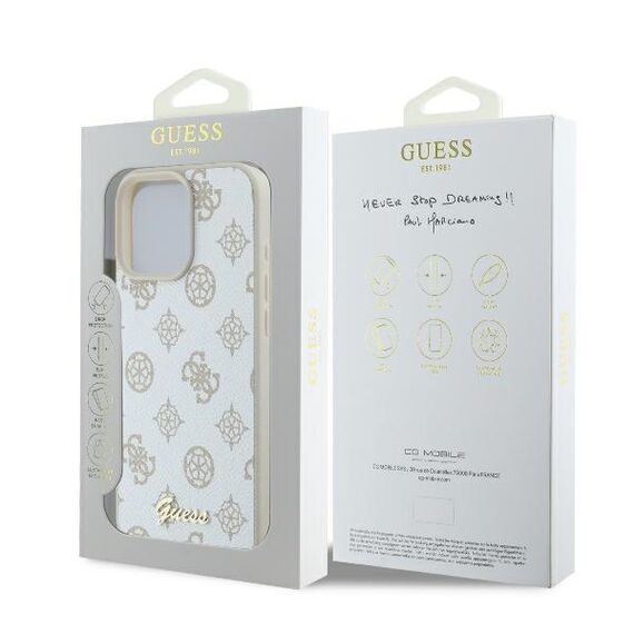 Guess Peony Script Logo MagSafe iPhone 16 Pro Case - White | Techbox