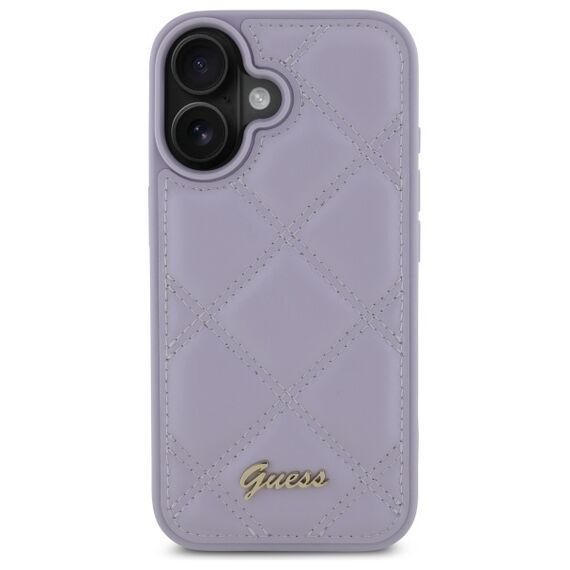 Guess Quilted Metal Logo case for iPhone 16 - light purple | Techbox