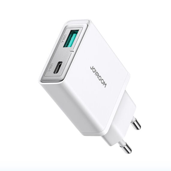 Joyroom JR-TCF14 20W USB-A USB-C Super Slim Wall Charger - White - Travel Chargers - Smartphone Chargers - Techbox