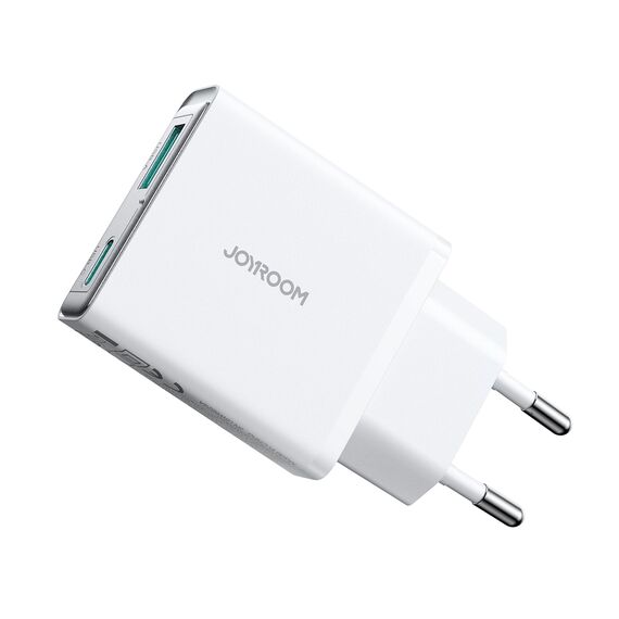 Joyroom JR-TCF14 20W USB-A USB-C Super Slim Wall Charger - White - Travel Chargers - Smartphone Chargers - Techbox