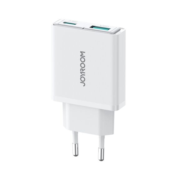 Joyroom JR-TCF14 20W USB-A USB-C Super Slim Wall Charger - White - Travel Chargers - Smartphone Chargers - Techbox