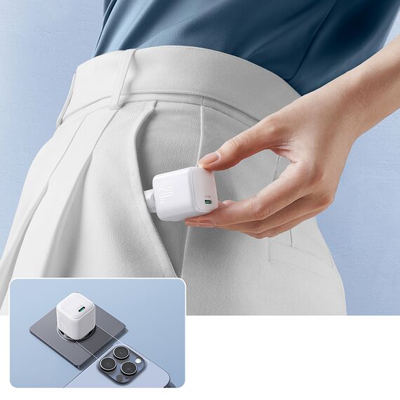 Joyroom JR-TCG08 GaN 20W Power Delivery Wall Charger - White - Travel Chargers - Smartphone Chargers - Techbox