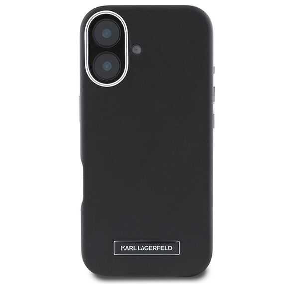 Karl Lagerfeld FW Metal Plate MagSafe iPhone 16 Plus Case - Black - Apple Cases - Cases - Techbox