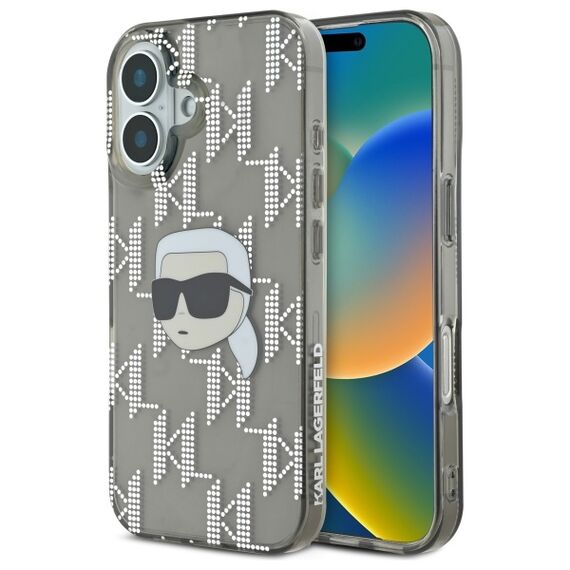 Karl Lagerfeld IML Karl Head Electroplated iPhone 16 Case - Black - Apple Cases - Cases - Techbox