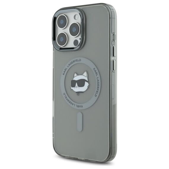 Karl Lagerfeld IML Metal Choupette Head MagSafe Case for iPhone 16 Pro Max - Black | Techbox