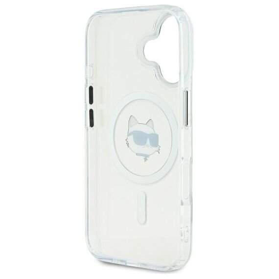 Karl Lagerfeld IML Metal Choupette Head MagSafe iPhone 16 Case - White | Techbox