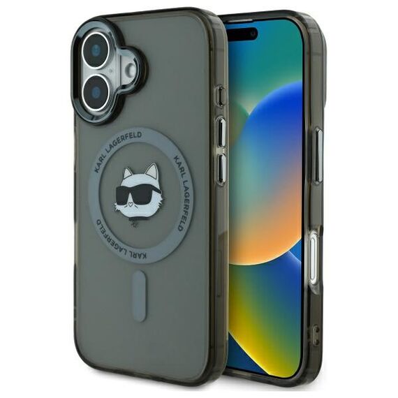 Karl Lagerfeld IML Metal Choupette Head MagSafe iPhone 16 Plus Case - Black | Techbox