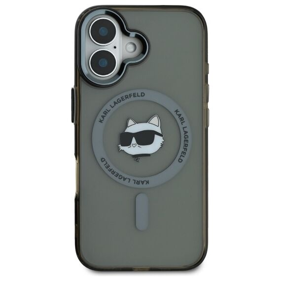 Karl Lagerfeld IML Metal Choupette Head MagSafe iPhone 16 Plus Case - Black | Techbox