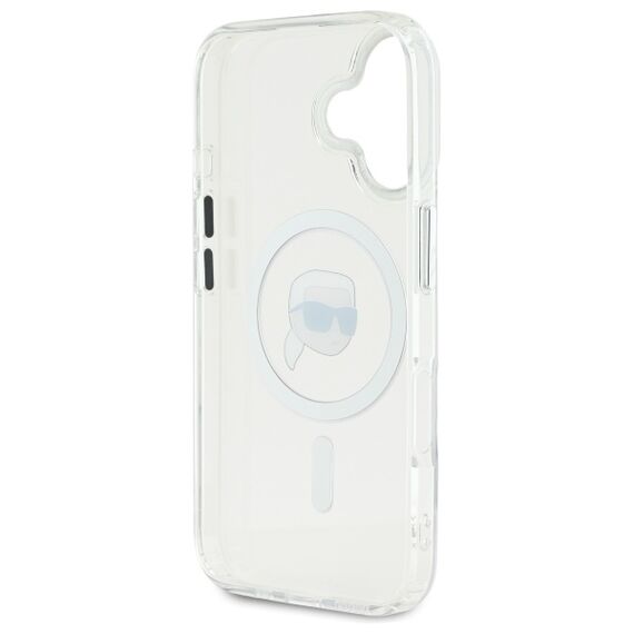 Karl Lagerfeld IML Metal Karl Head MagSafe Case for iPhone 16 Plus - White | Techbox