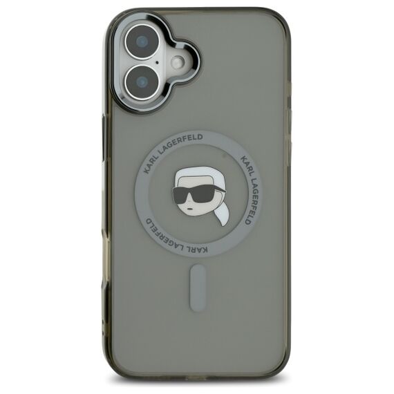 Karl Lagerfeld IML Metal Karl Head MagSafe iPhone 16 Case - Black | Techbox