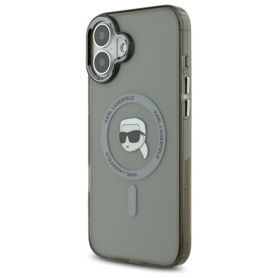 Karl Lagerfeld IML Metal Karl Head MagSafe iPhone 16 Plus Case - Black | Techbox