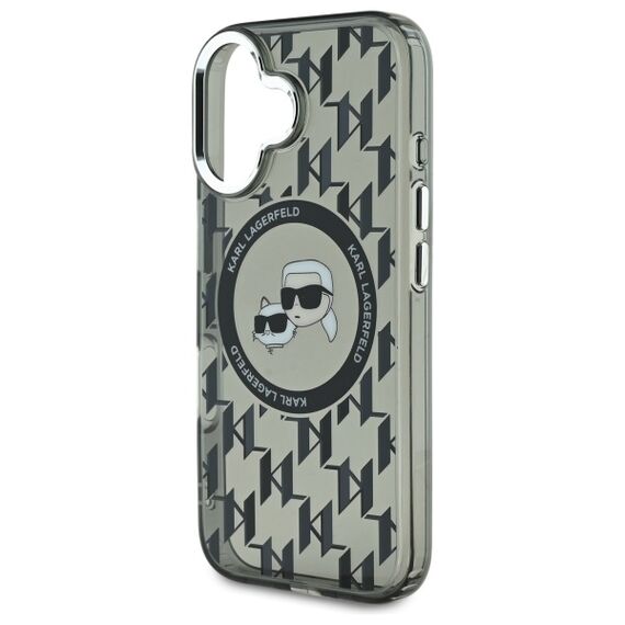 Karl Lagerfeld IML Monogram Karl &amp; Choupette Head MagSafe iPhone 16 Case - Black | Techbox