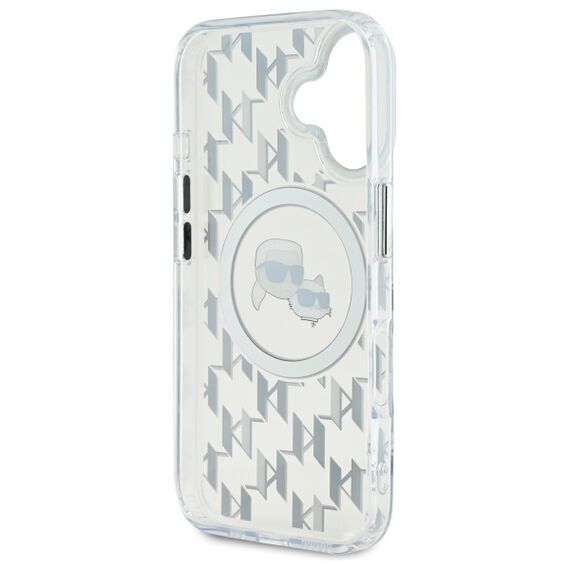 Karl Lagerfeld IML Monogram Karl &amp; Choupette Head MagSafe iPhone 16 Case - Clear | Techbox